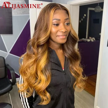 

#1b 4 27 Ombre Human Hair Wig Body Wave 13x6 Lace Front Human Hair Wigs For Women Brazilian Remy Blonde Ombre Wig Bleached Knots