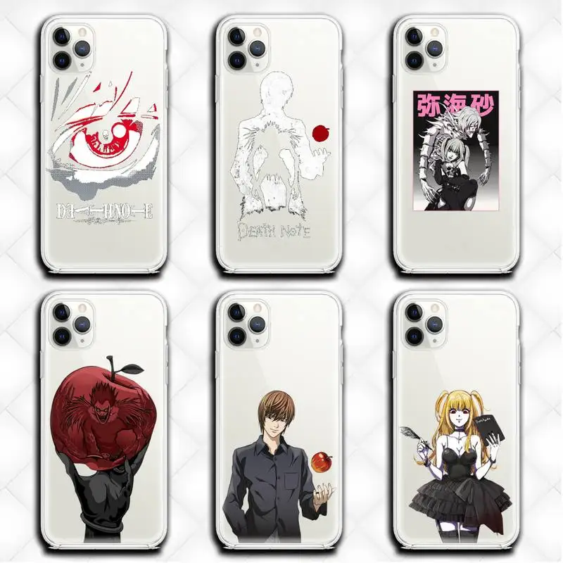 Чехол для телефона аниме death note прозрачный iphone 12 11 Pro max mini XS 8 7 6 6S Plus X 5S SE 2020 XR |