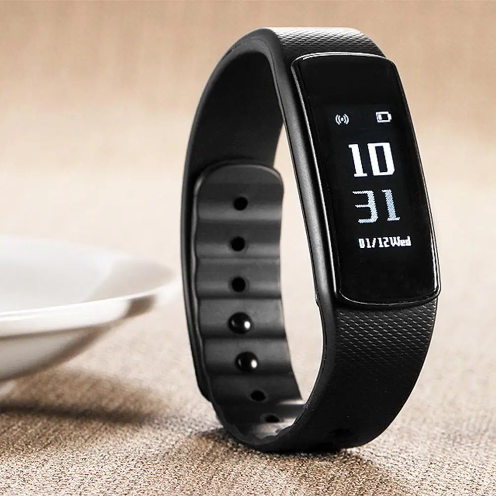 

Storage Clearace Sale!! i6HR 0.96inch OLED TPU Replaceable Wrist Strap IP67 Waterproof Heart Rate Monitor Smart Bracelet