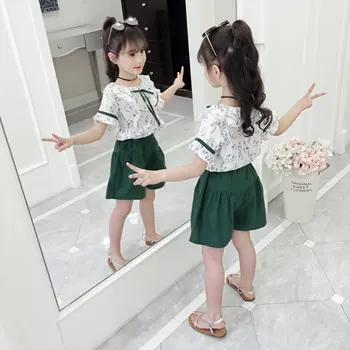 

Girl Clothes Set Kid Baby Girls Flower Ruffles Tops T-shirt and Short Pants Two Pieces Outfits Children Summer Wear Clothes Set