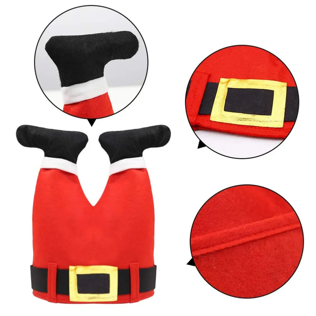 

1pc Funny Creative Novelty Red Pants Christmas Hat Santa Claus Legs Cap Christmas Party Decoration Xmas Hat for Adults Children