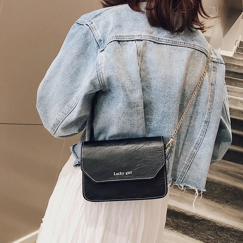 

2019 New Style Women's Square Sling Bag Trend Shoulder Oblique WOMEN'S Bag Chain Soft Surface Small Model WOMEN'S Bag Clutch Bag