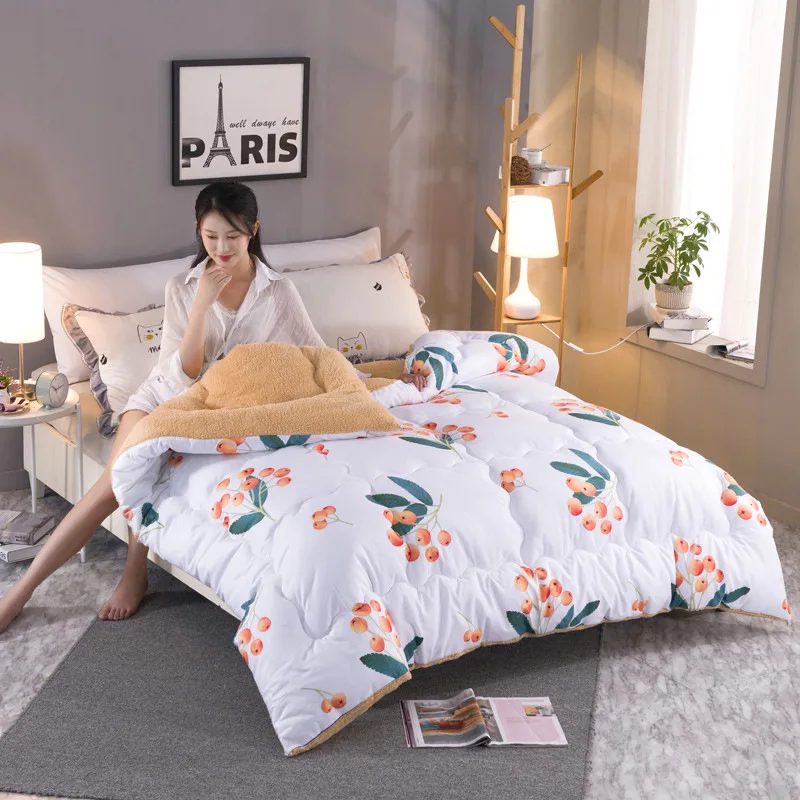 

Winter Lamb Velvet Quilt Core AB Version Double-sided Design Does Thicken Keep Warm Home Textile Bedding Fashion Simple Style