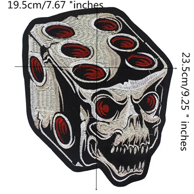 Dice Skull Patches Skull Patch Iron On Embroidered Patch for Jacket Clothes Vest DIY Apparel Accessories Sewing Applique - Цвет: D
