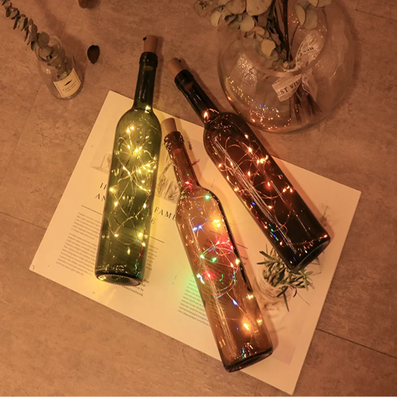 

1/2/3m LED Copper Wire String Lights Garland Christmas Tree Decoration New Year Christmas Decor Bottle Stopper for Glass Craft.