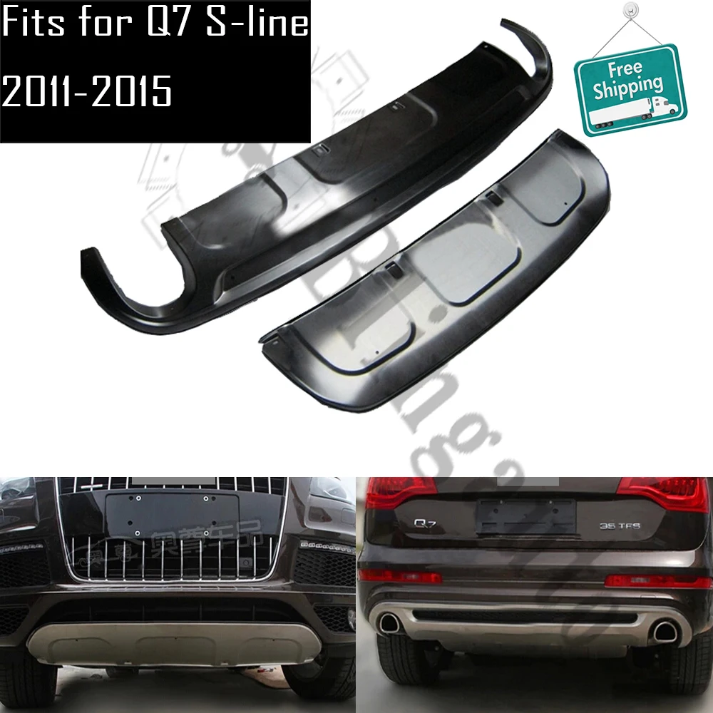 Опорная пластина подходит для UDI Q7 S-LINE 2011- защитная пластина из нержавеющей стали Передняя и задняя 2 штуки Защитная панель бампер