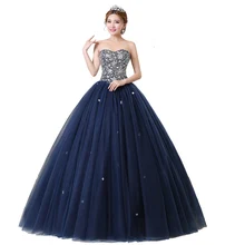 Индивидуальный заказ военно-морской флот голубое праздничное платье вечернее платье с бисером Милая Abiti Da Пышное Платье Vestido дебютантка 15 Anos; сезон лето