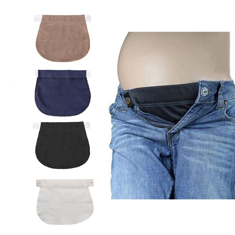 Banda de vientre de maternidad, cinturón de embarazo, pantalones elásticos ajustables para embarazadas, extensor de cintura, costura|Botones| - AliExpress