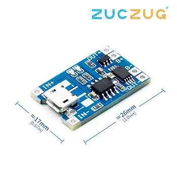 

1PCS 5V 1A Micro USB 18650 Lithium Battery Charging Board Charger Module+Protection Dual Functions TP4056