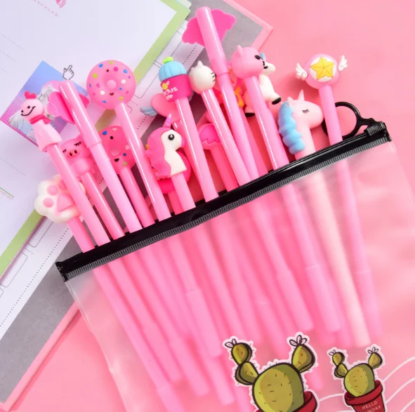2 Creative 20Pcs/Set Lovely Girl Pink Cartoon Gel Pen Combination Suit Netural Black 0.5mm Signature Pen 100pcs/Lot/5Sets GP567 - Цвет: 2
