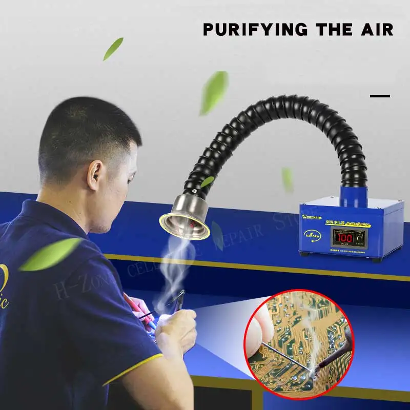 Extractor de de soldadura mecánica, absorbente de humo de soldadura láser con tubo de humo para soldadura de teléfono, purificador y absorbente de humo - AliExpress Herramientas