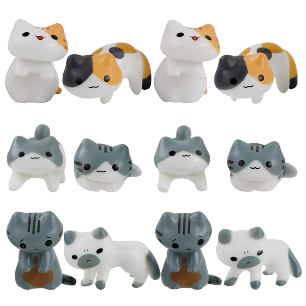 12 шт./лот фигурка Neko atsum игрушка милая маленькая кошка модели животных
