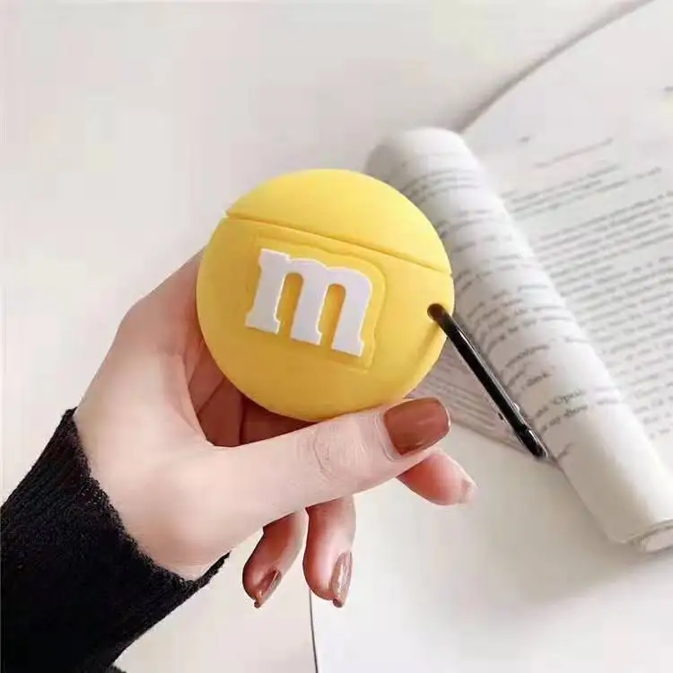 2 Для AirPods 2 чехол силиконовый милый 3D шоколадный М Бобы чехол для наушников для Apple Air pods чехол для наушников для Earpods ремешок - Цвет: 2
