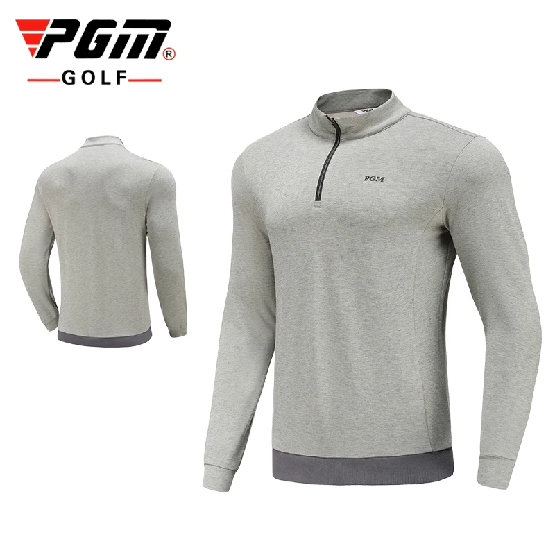 

PGM Autumn Winter New Arrival Golf SportsWear Men's Knitted Plus Fleece Keep Warm Long Sleeve Quarter-Zip Pullover Golf Jacket