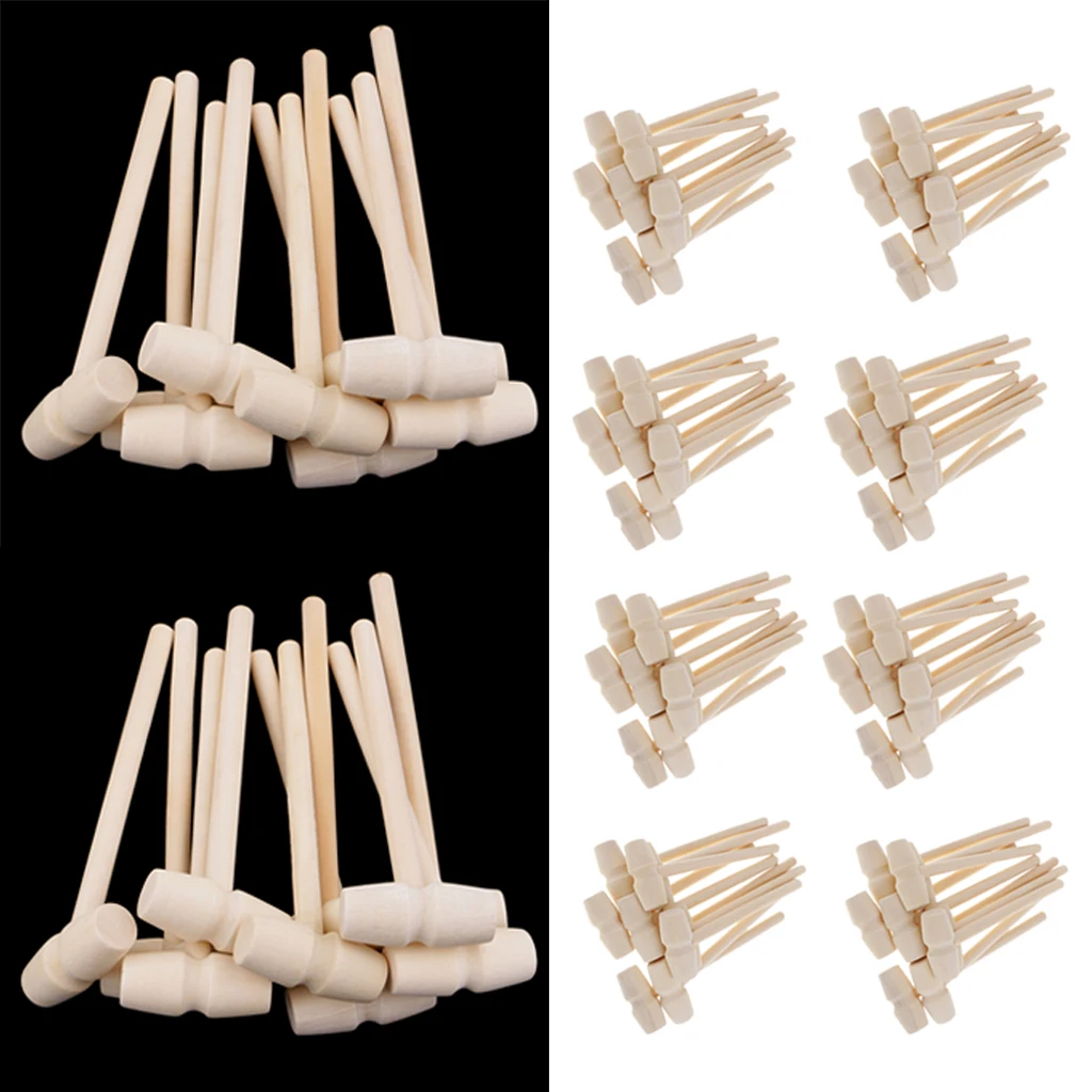 100 Pieces Mini Wooden Hammer Wood Mallets for Seafood Lobster Shell 100 Pieces Mini Wooden Hammer Wood Mallets for Seafood Lobster Shell