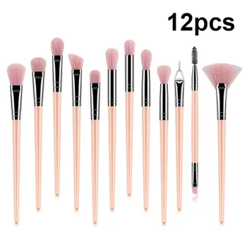 

12Pcs Professional Makeup Brushes Set Powder Foundation Eyeshadow Eyeliner Make Up Brushes Cosmetics Blending Soft Brush