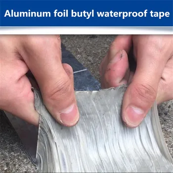 

Wonderlife Aluminum Foil Butyl Rubber Tape Self Adhesive High temperature resistance Waterproof for Roof Pipe Repair Stop