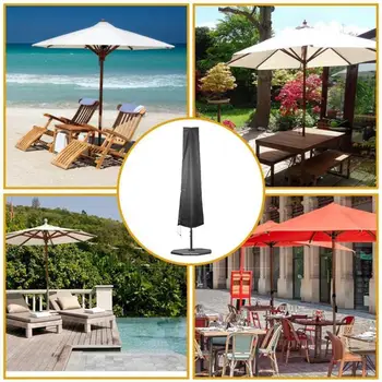 

Garden Patio Parasol Sun Umbrella Cover Banana Cantilever Black Oxford Large PC Waterproof 200*30*50CM Size Cover