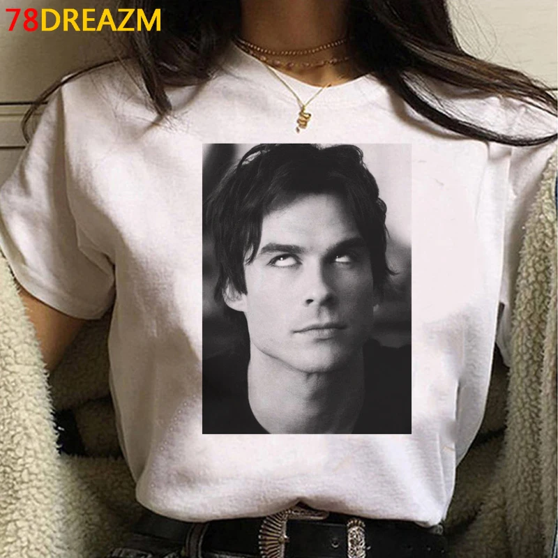 the Vampire Diaries t shirt tshirt women couple  ulzzang casual aesthetic t shirt top tees couple clothes oversized t shirt women