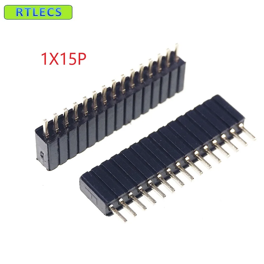 

1000 шт. 1x15 P 15 pin 1,27 мм Шаг штыря женский Однорядный прямой сквозное отверстие DIP Соответствует rohs, не содержит свинец