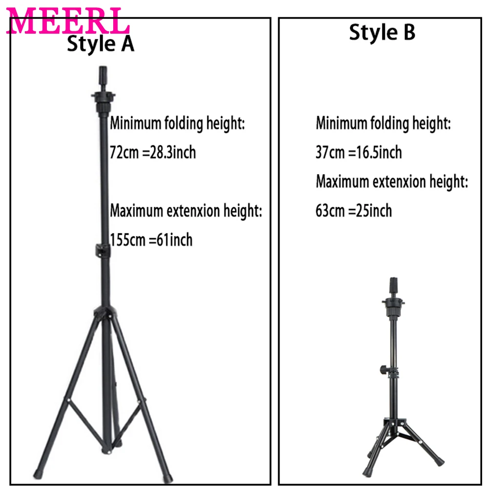 63-155cm Adjustable Tripod Stand Holder Mannequin Head Tripod Hairdressing  Training Head Holder Hair Wig Stand Trainning Tool - AliExpress