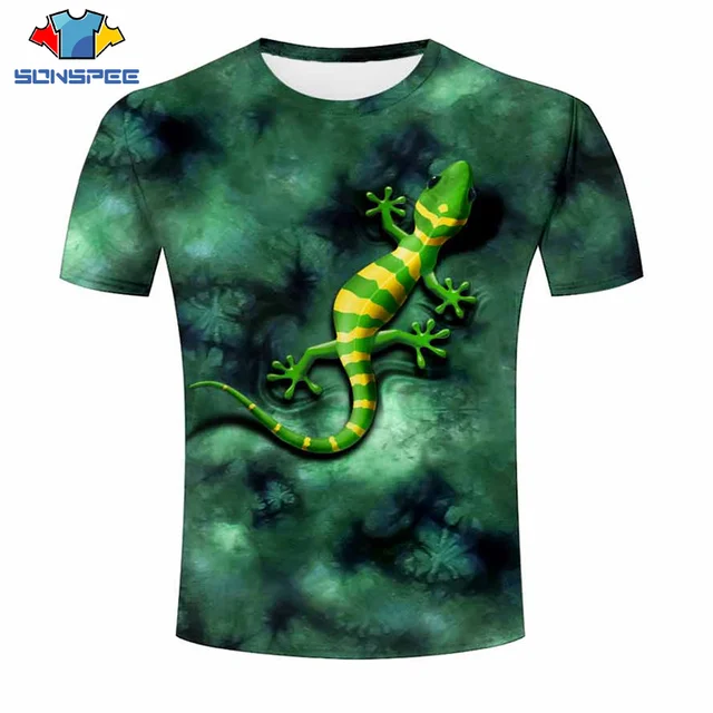SONSPEE 2020 NEW 3D Printed Animal T-shirt  Chameleon Men's T-shirt Bloody Cool Colorful Shirt Forest Desert Predatory Shirt Top