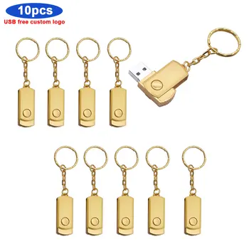 

10pcs/lot Free LOGO mini 32GB pendrive metal USB flash drive 16GB 32GB 64GB 128GB pen drive USB 2.0 memory stick U Disk cle usb