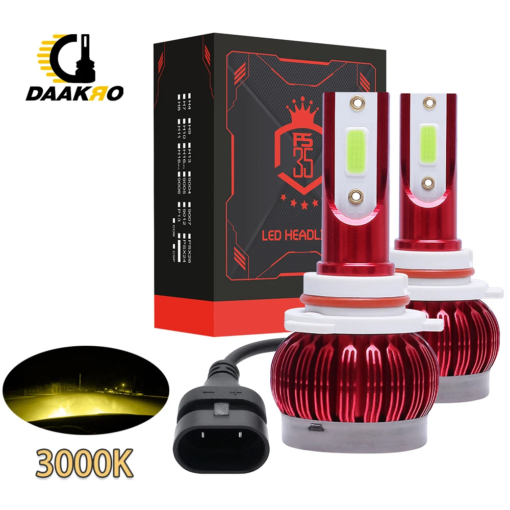 

2PCS/Lot Car Headlight H8 H9 H11 9005 9006 H7 Car Styling 3000k Gold Yellow Lamp Light Bulbs Conversion Kit Beam 110W 13000LM
