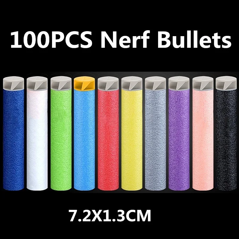 

Nerf Bullets 100PCS 7.2cm Nerf Gun Bullet Refill Darts for Nerf Accessories Tactical EVA Soft Spiral Bullet Hollow Head Kids Toy