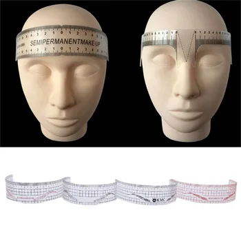 

New Reusable Makeup Forehead Measure Eyebrow Guide Ruler Permanent Instruments Plastic Eyebrow Tattoo Stencils Microblading