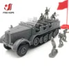 1:72 Sd.Kfz. 7 Half-Track Military Vehicle Plastic Assembly Model Armored Car +10Pcs Mini Soldiers 1