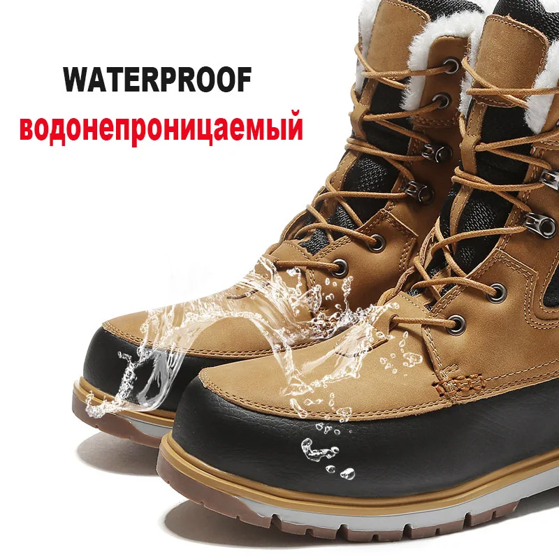 Теплые зимние ботинки; мужские водонепроницаемые походные ботинки из натуральной кожи; походная обувь; тактические ботинки; мужские ботинки для охоты
