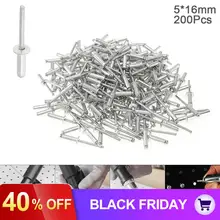 200 шт M5x16mm алюминиевый заклёпный пистолет ядро потянув клепки разрыв оправки для ногтей с мушроновой головкой и полированной хромированной поверхностью