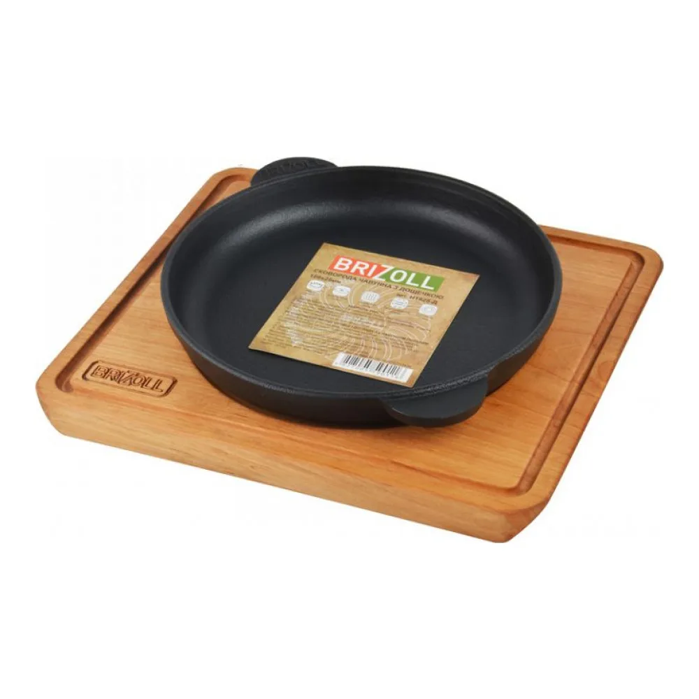 Сковорода с дощечкой Brizoll d 18см Horeca (Н1825 Д) | 14см (Н1425 Д)|Сковороды|