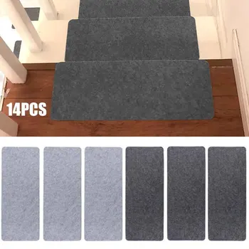 

14pcs/pack Dormitory Silent Accessory Cover Self Adhesive Home Decor Anti Slip Non Woven Fabrics Washable Stair Treads Mats