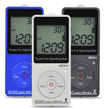 JINSERTA мини Спорт FM/AM радио портативный карманный приемник с ЖК-дисплеем наушники Поддержка полностью автоматический поиск 9 к/10 к радио