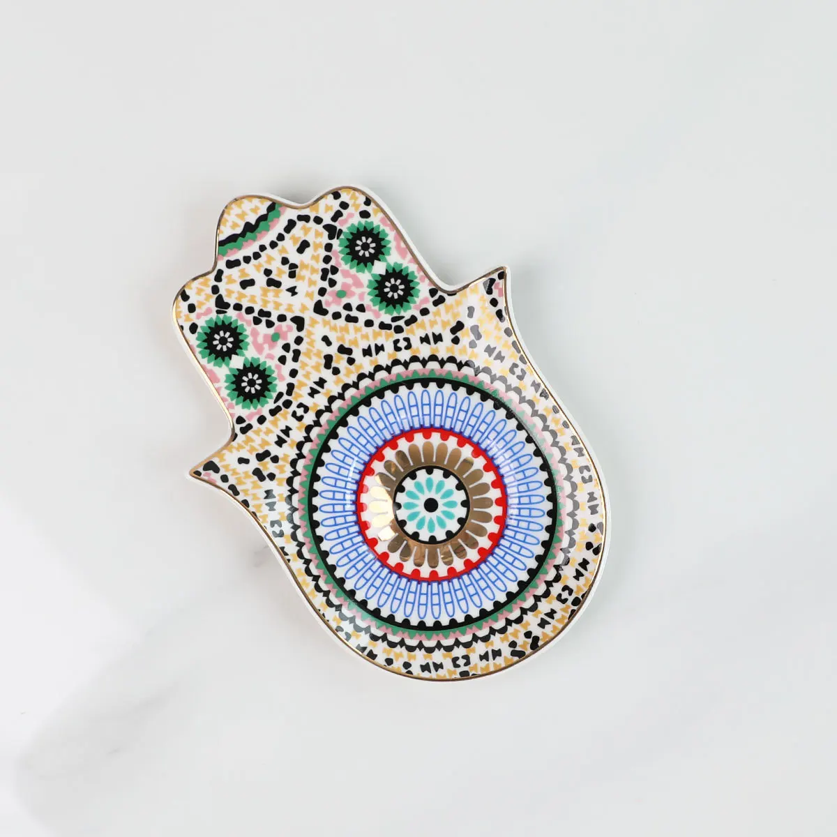 Ceramic Devil's Eye Jewelry Tray Teacup Coaster Jewelry Saucer Nordic Style Bergamot Palm Tray Decoration 5