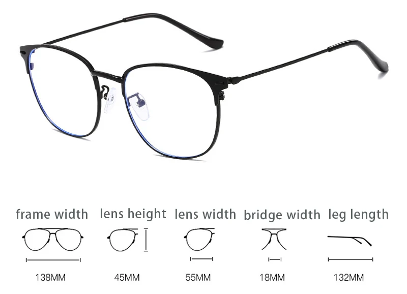 Анти голубой свет компьютерные очки Женские Ретро Металлические очки в круглой оправе защита мужчин нулевой диоптрий очки