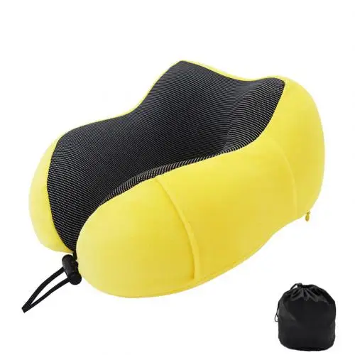 Bright Yellow Портативная хлопковая u-образная диванные подушки разной формы, подушка для шеи с сумкой для хранения, подушки для путешествий и полетов, домашний текстиль для подушек - Цвет: Bright Yellow