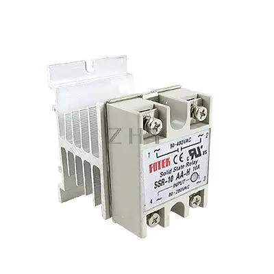 

Solid State Relay SSR AC-AC 10A 80-280V / 90-480V w Heat Sink