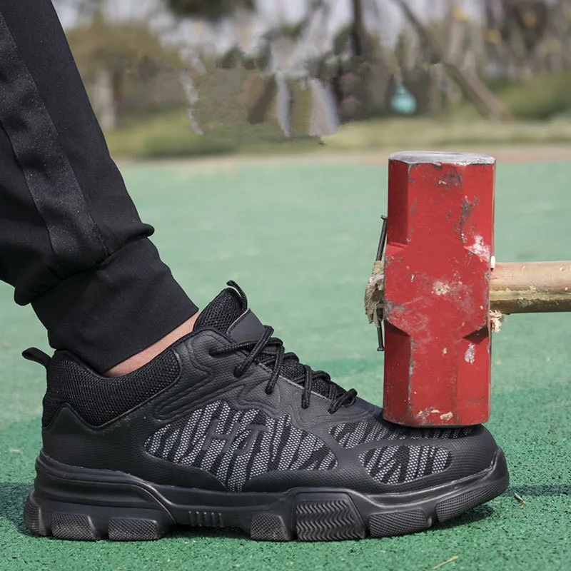 Кроссовки мужские/женские со стальным носком Нескользящие дышащие сетчатые