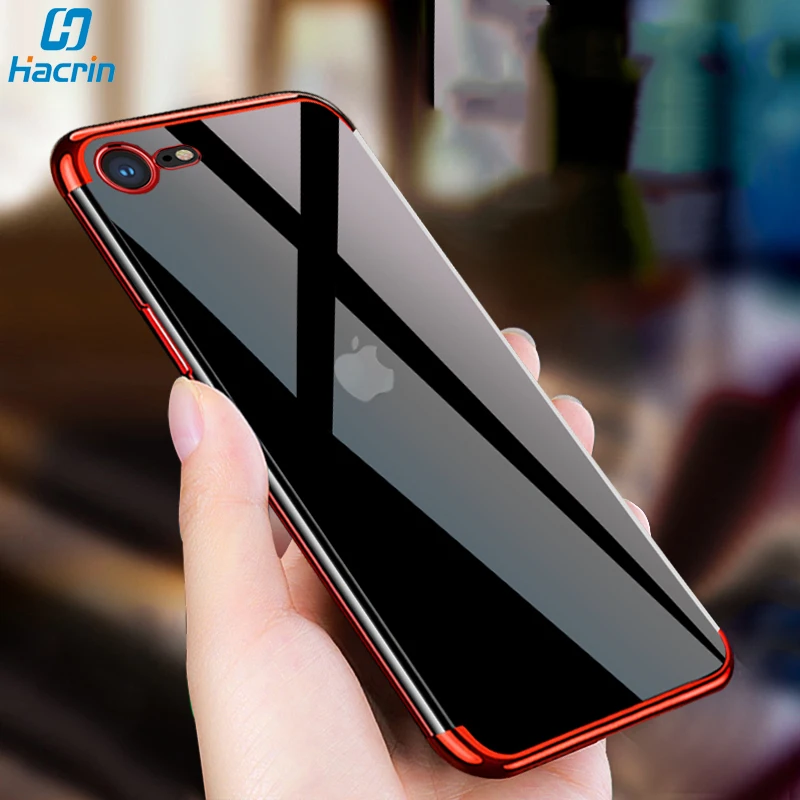 Hacrin Case For iPhone SE 2020 Case Soft TPU Transparent Clear Laser Plating Cover For iPhone SE2 SE 2 Case Protective Bumper Hacrin Case For iPhone SE 2020 Case Soft TPU Transparent Clear Laser Plating Cover For iPhone SE2 SE 2 Case Protective Bumper