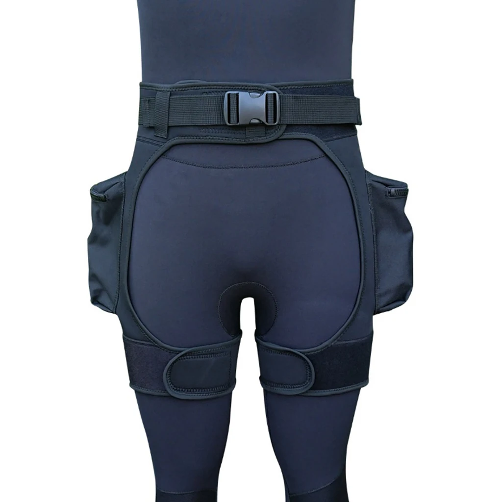 Mens Wetsuit Short Pants Stretch Shorts with Pockets and Quick Release Buckle Adjustable Waist Belt Swimming Diving Shorts