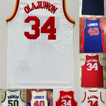 Новинка А+++ Качественная мужская майка для взрослых Bill Laimbeer 40 Давид Хаким 34 олахувон Робинсон 50 ХЬЮСТОН