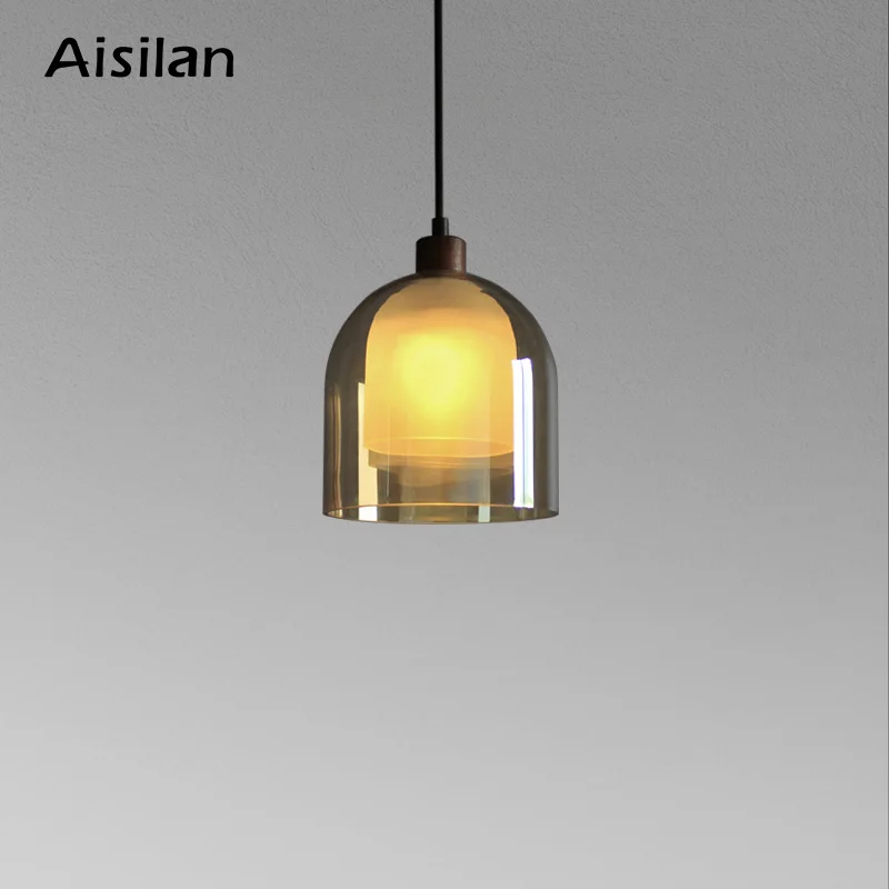 Nordic Modern loft hanging Glass Pendant Lamp Fixtures E14 LED Pendant lights for Kitchen Restaurant Bar living room bedroom