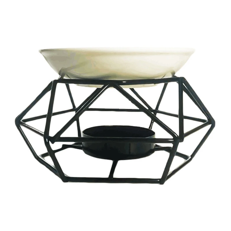 Aromatic Oil Burner, Geometric Ceramic Essential Oil Candle Holder Wax