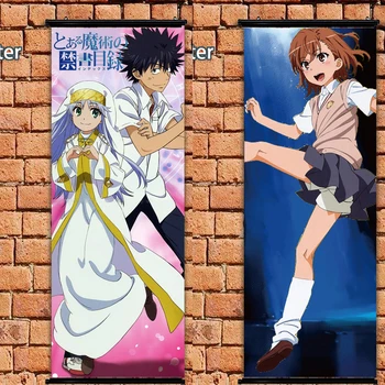 

Anime Poster Toaru Kagaku no Railgun Misaka Shirai Saten wall scroll 105x40cm Art Prints Home Room Decoration