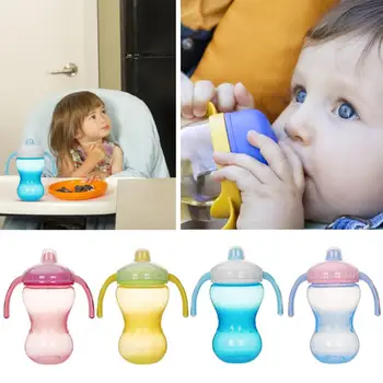 

360ml/180ml Silicone Duck Mouth Baby Feeding Cups Drinking Learn Bottle with Handle Baby Feeding Props Feeding bottle for Baby