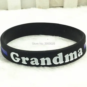 

100pcs Thin Blue Line Grandma wristbands silicone bracelets
