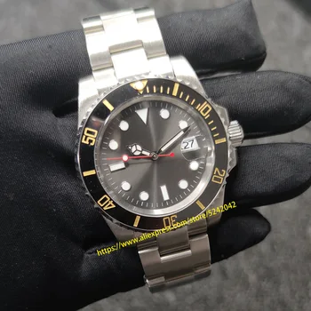 

Aseptic Dial gray 40mm Men's Watch Mechanical Automatic Stainless Steel Sapphire Glass 2813 Movement Ceramic Bezel NO1